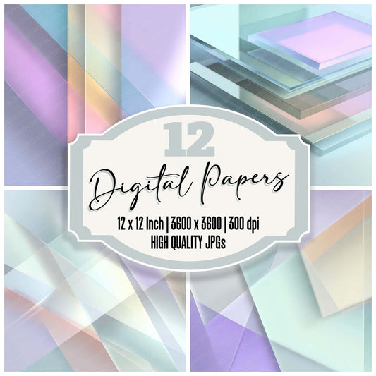 Glass Layer Texture Digital Paper Pack (DDD008775)