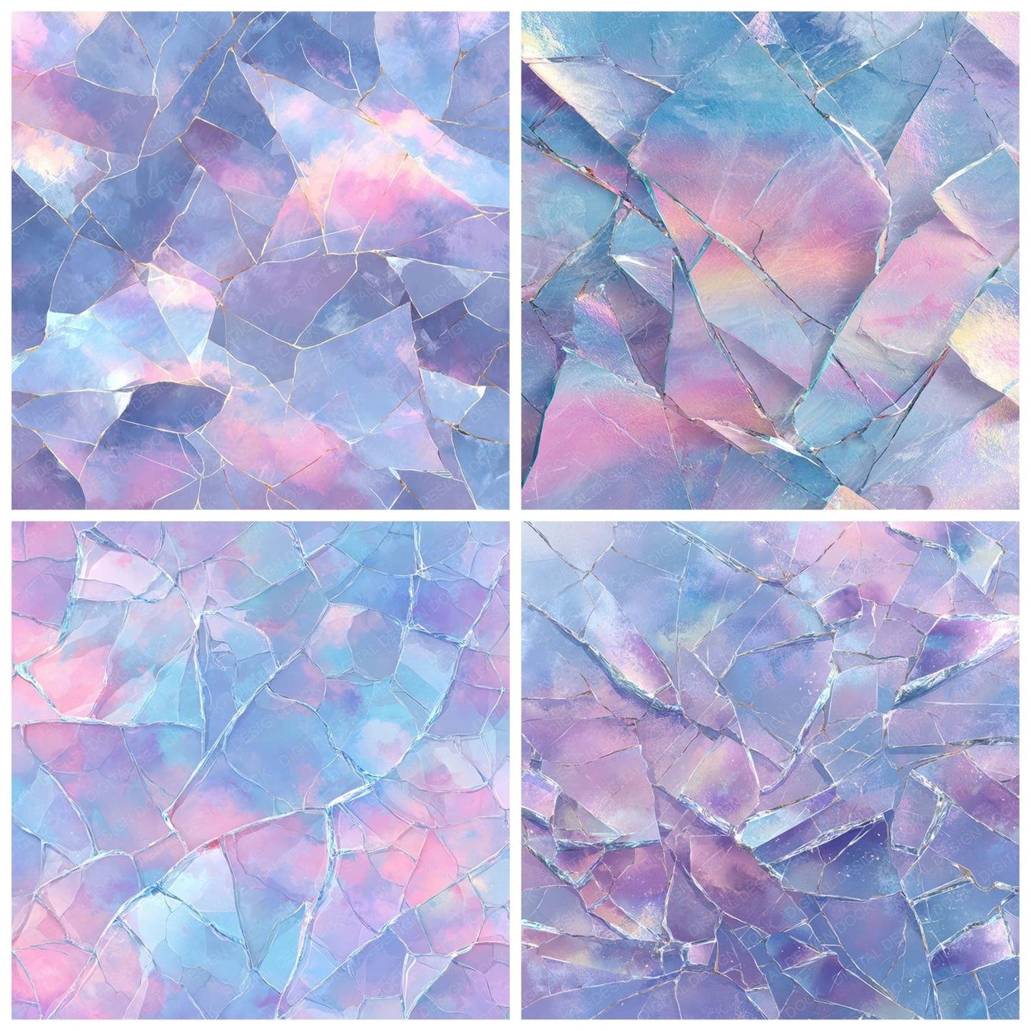 Glass Watercolor Clash Digital Paper Pack (DDD008776)