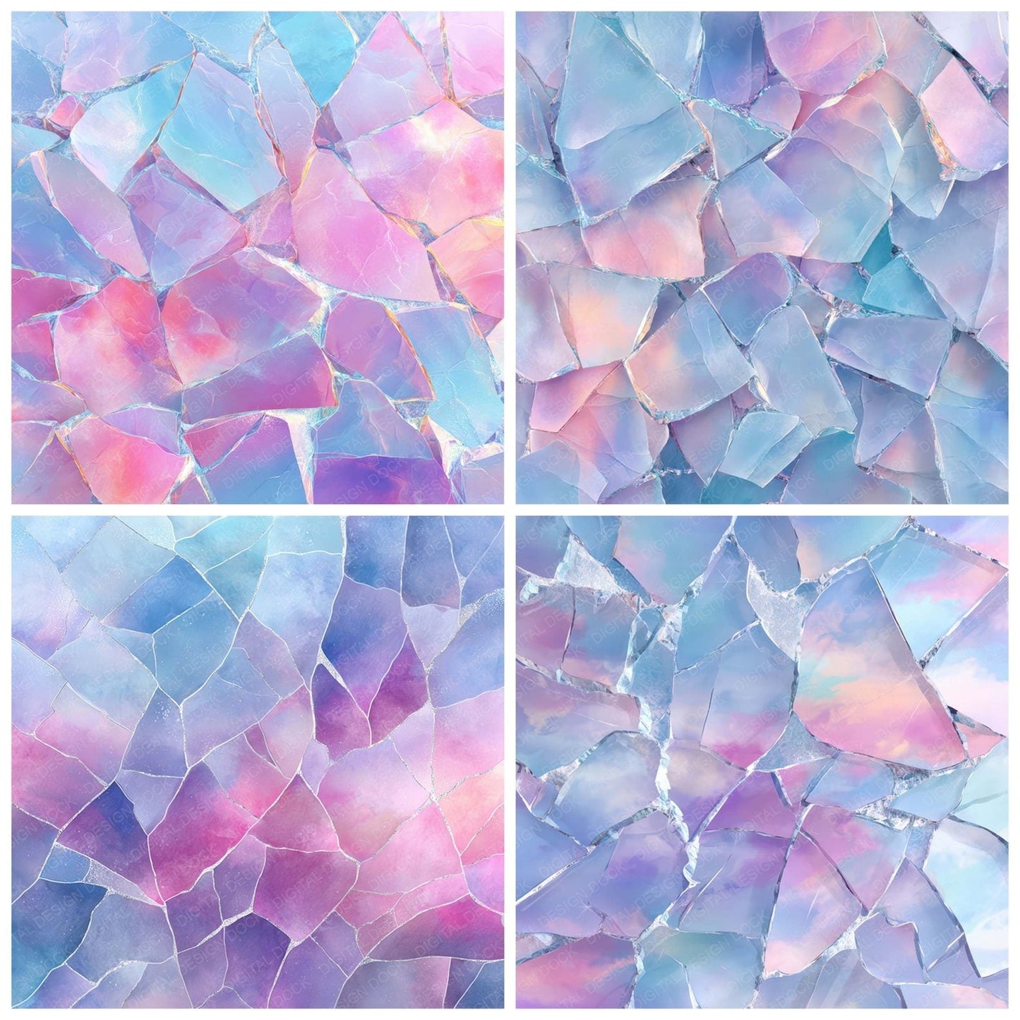 Glass Watercolor Clash Digital Paper Pack (DDD008776)