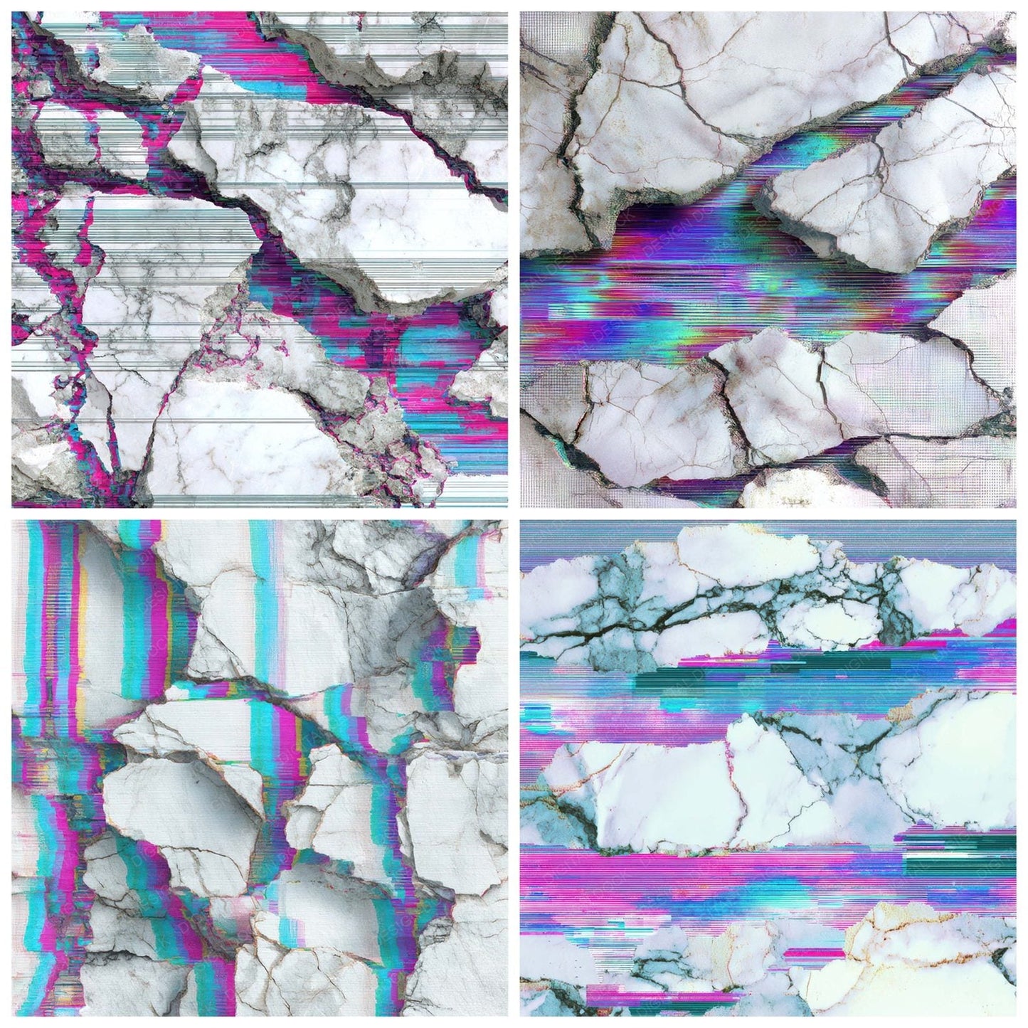 Glitch Marble Texture Digital Paper Pack (DDD008778)