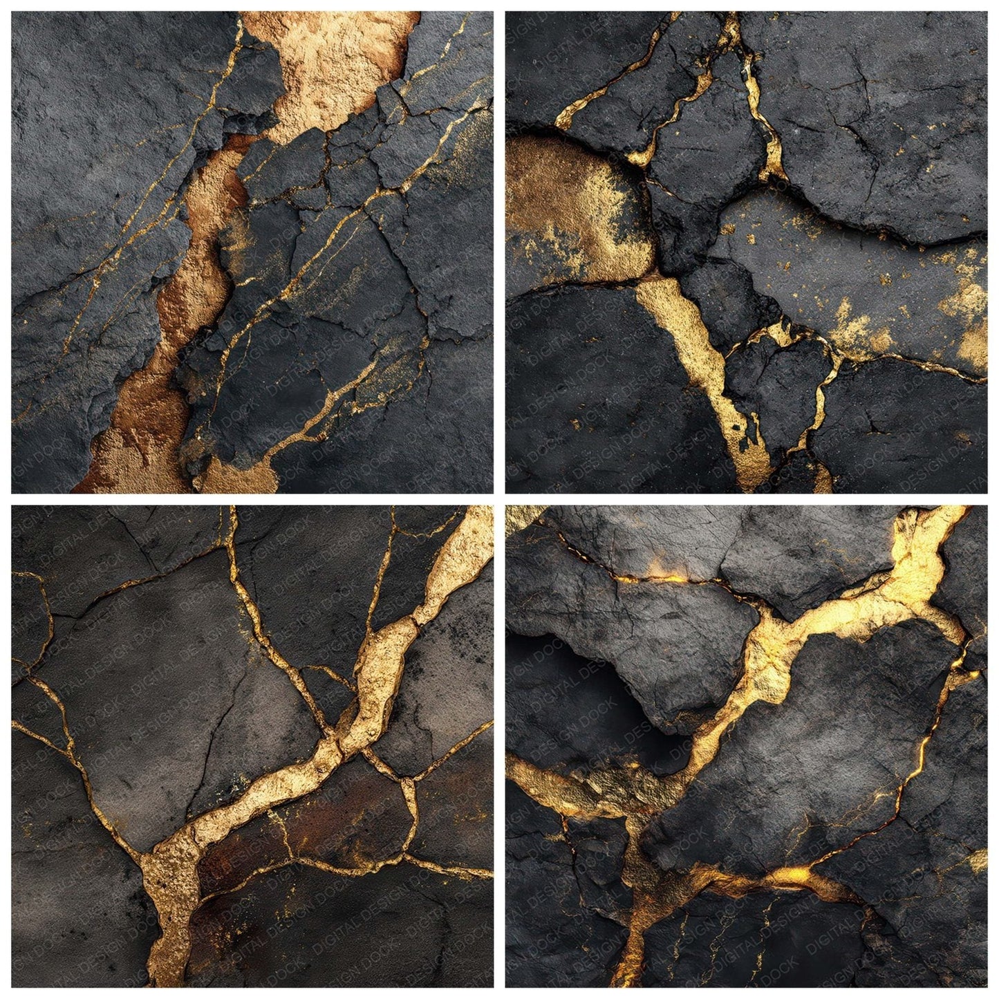 Gold Vein Stone Digital Paper Pack (DDD008779)