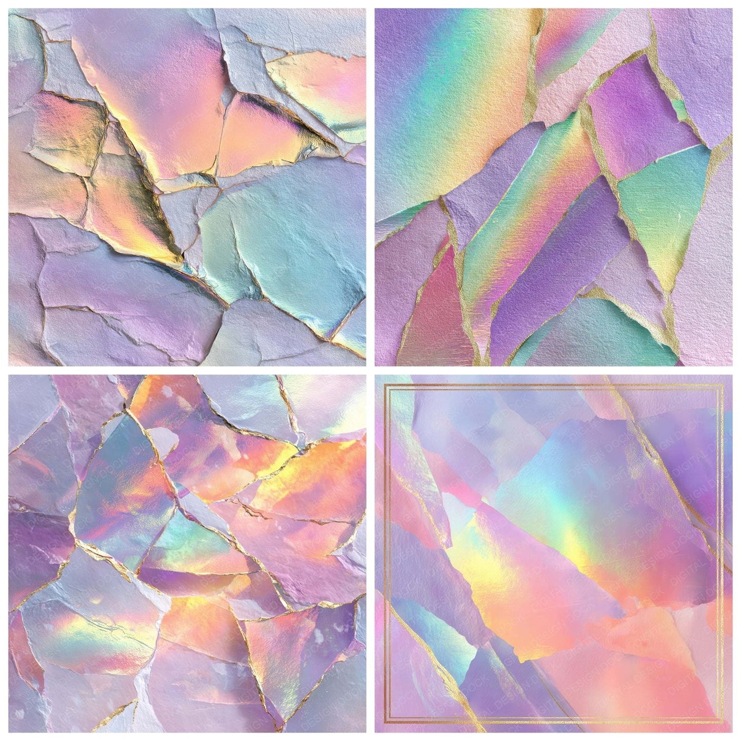 Holographic Watercolor Digital Paper Pack (DDD008780)