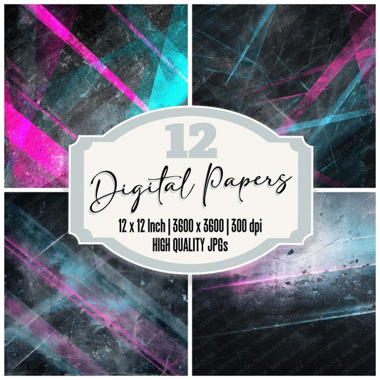 Neon Acetate Grunge Digital Paper Pack (DDD008781)