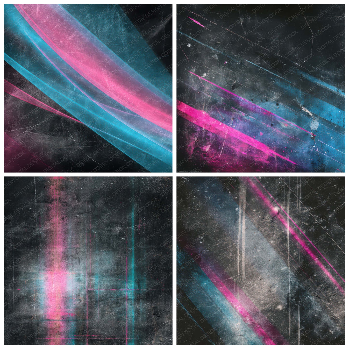 Neon Acetate Grunge Digital Paper Pack (DDD008781)