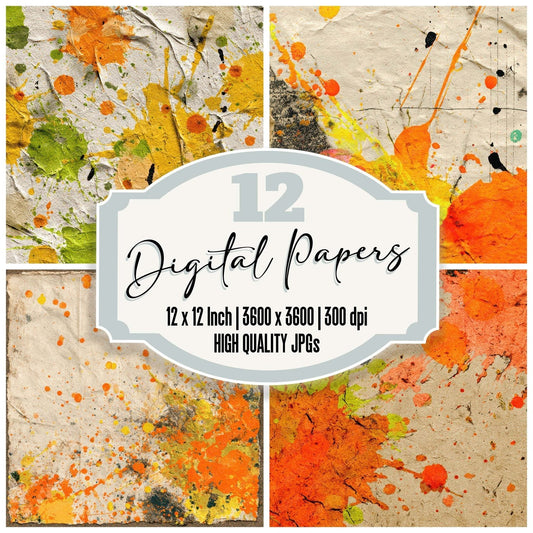 Vintage Neon Collage Digital Paper Pack (DDD008786)