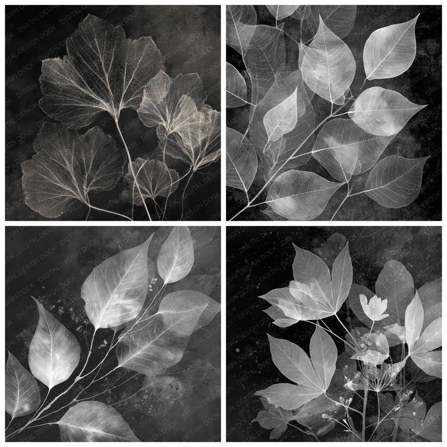 Xray Botanical Grunge Digital Paper Pack (DDD008787)