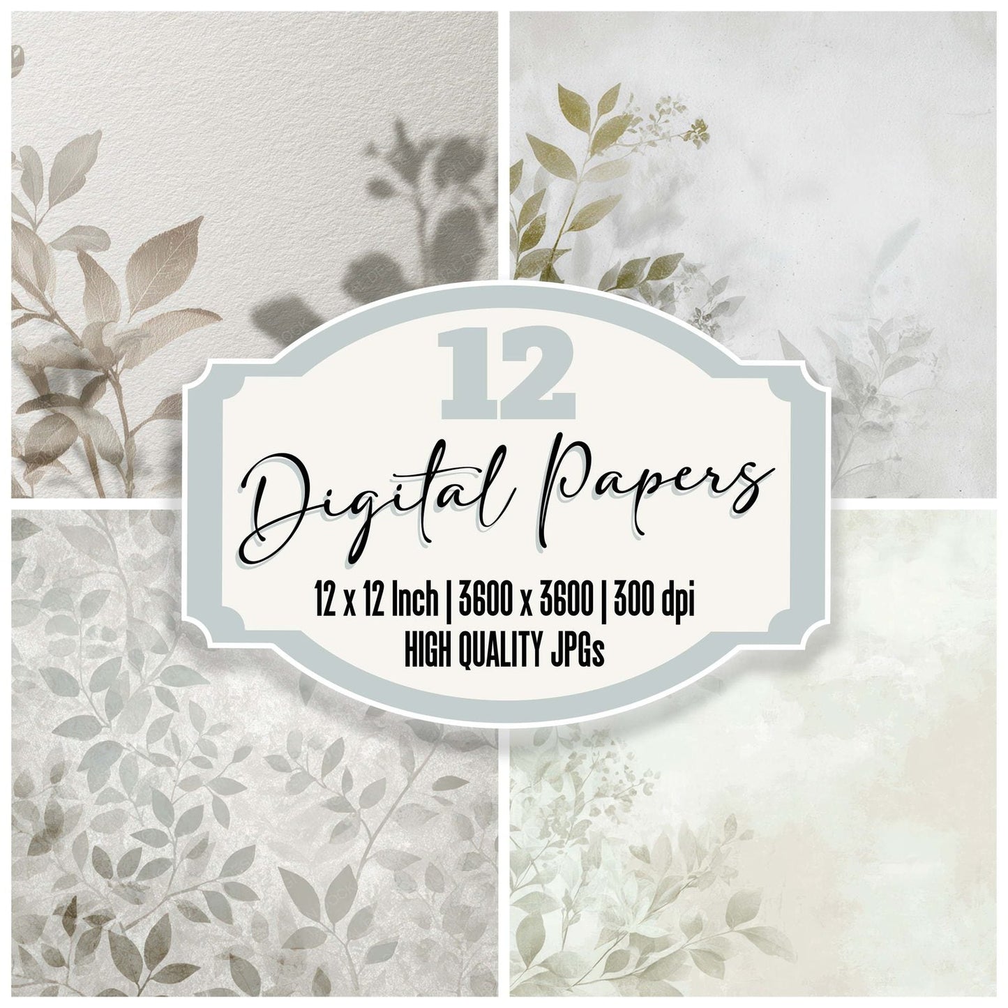 Botanical Shadow Paper Digital Paper Pack (DDD008789)