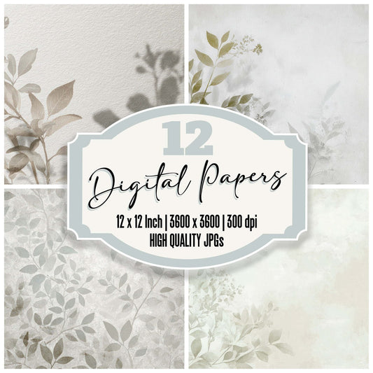 Botanical Shadow Paper Digital Paper Pack (DDD008789)