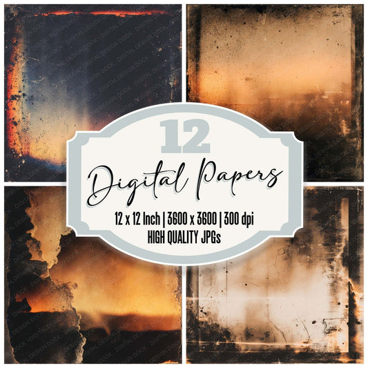 Burnt Film Texture Digital Paper Pack (DDD008790)