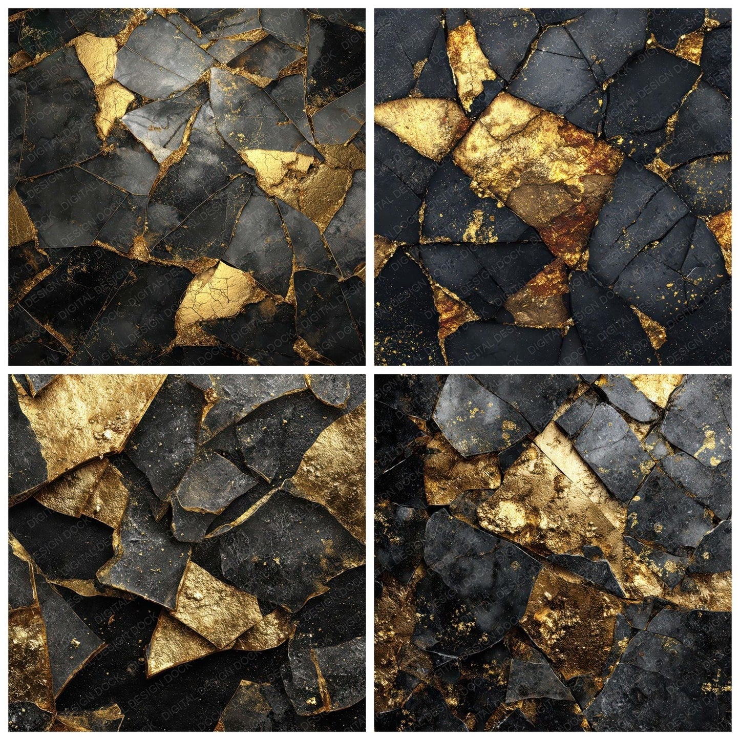 Glass Gold Fragments Digital Paper Pack (DDD008793)