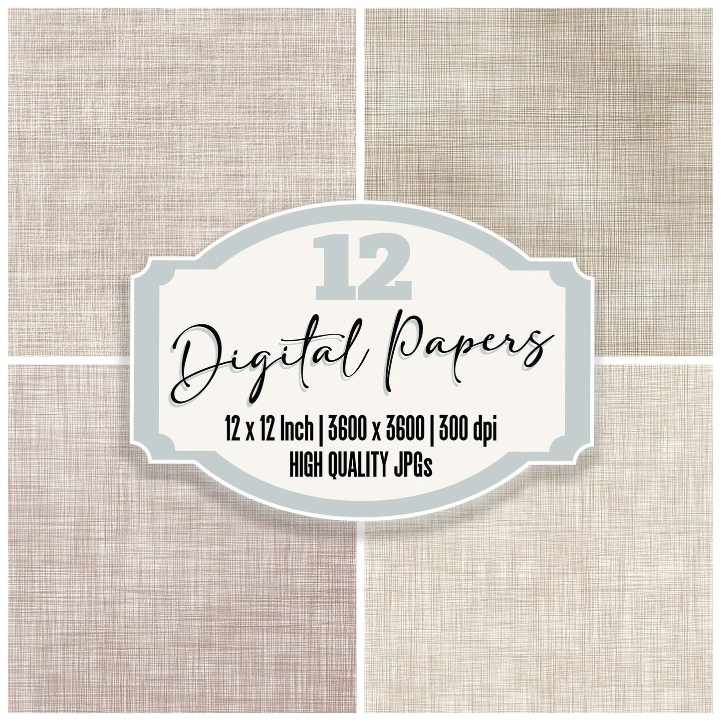 Linen Neutral Texture Digital Paper Pack (DDD008797)