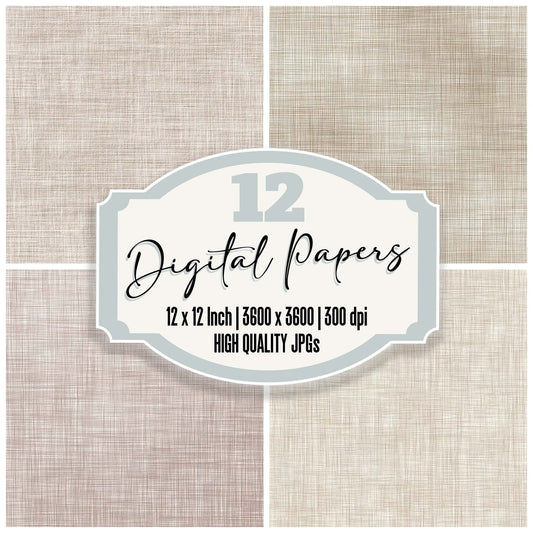 Linen Neutral Texture Digital Paper Pack (DDD008797)
