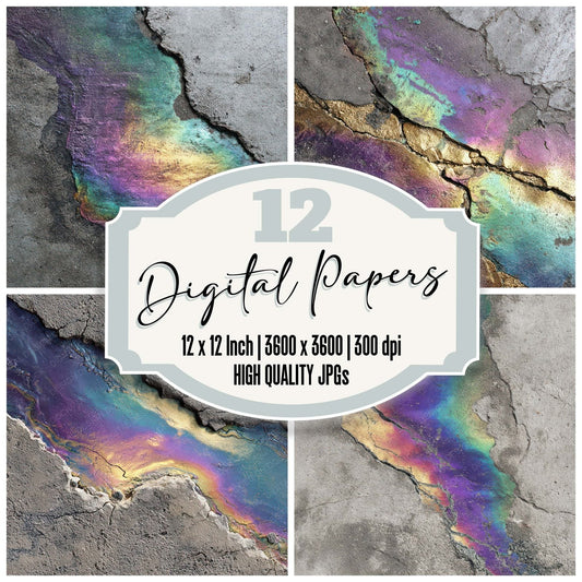 Oil Slick Concrete Digital Paper Pack (DDD008800)