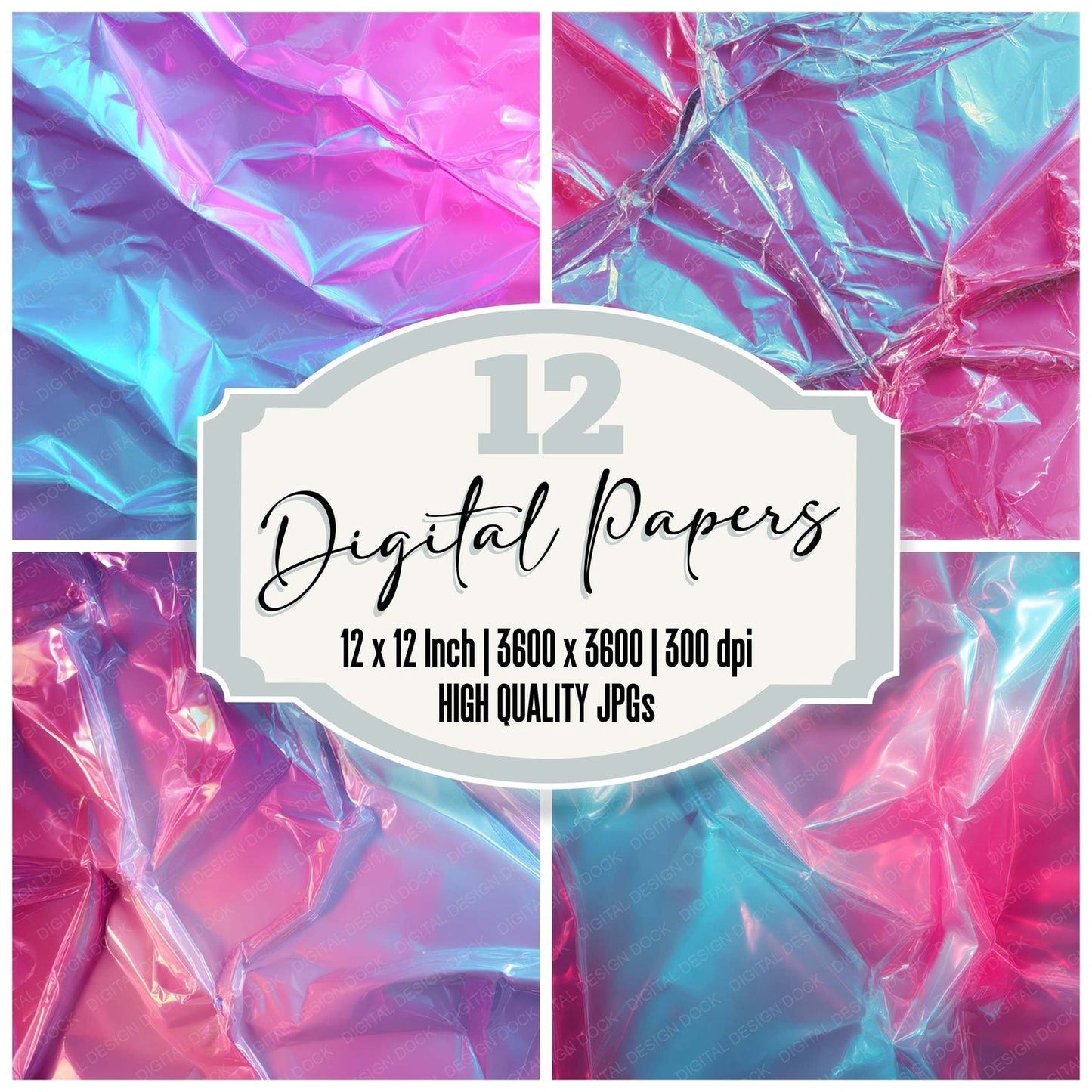 Plastic Neon Wrap Digital Paper Pack (DDD008801)