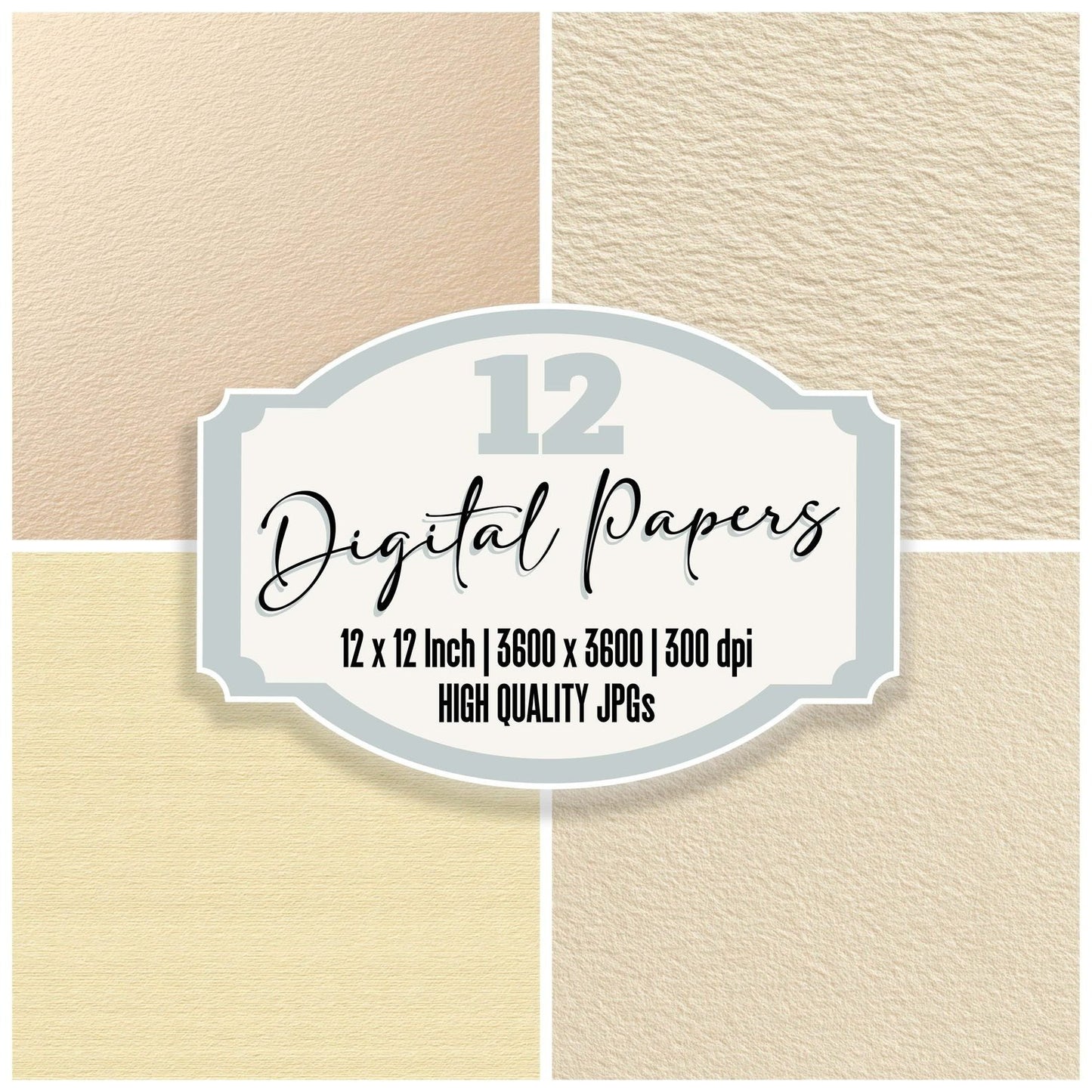 Soft Ivory Paper Digital Paper Pack (DDD008805)