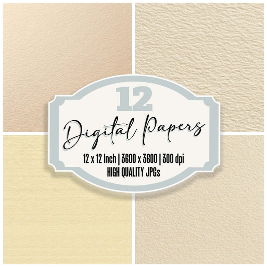 Soft Ivory Paper Digital Paper Pack (DDD008805)