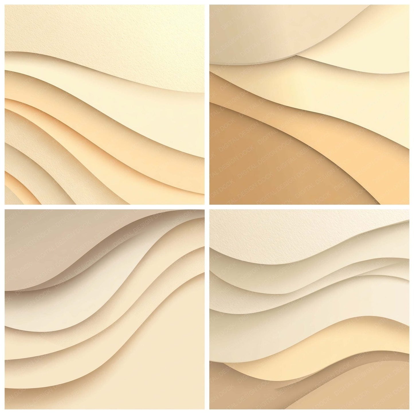 Beige Layered Paper Digital Paper Pack (DDD008810)