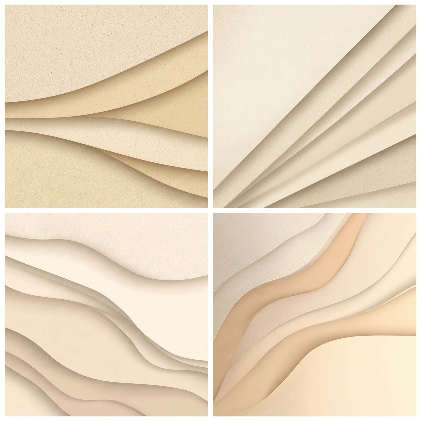 Beige Layered Paper Digital Paper Pack (DDD008810)