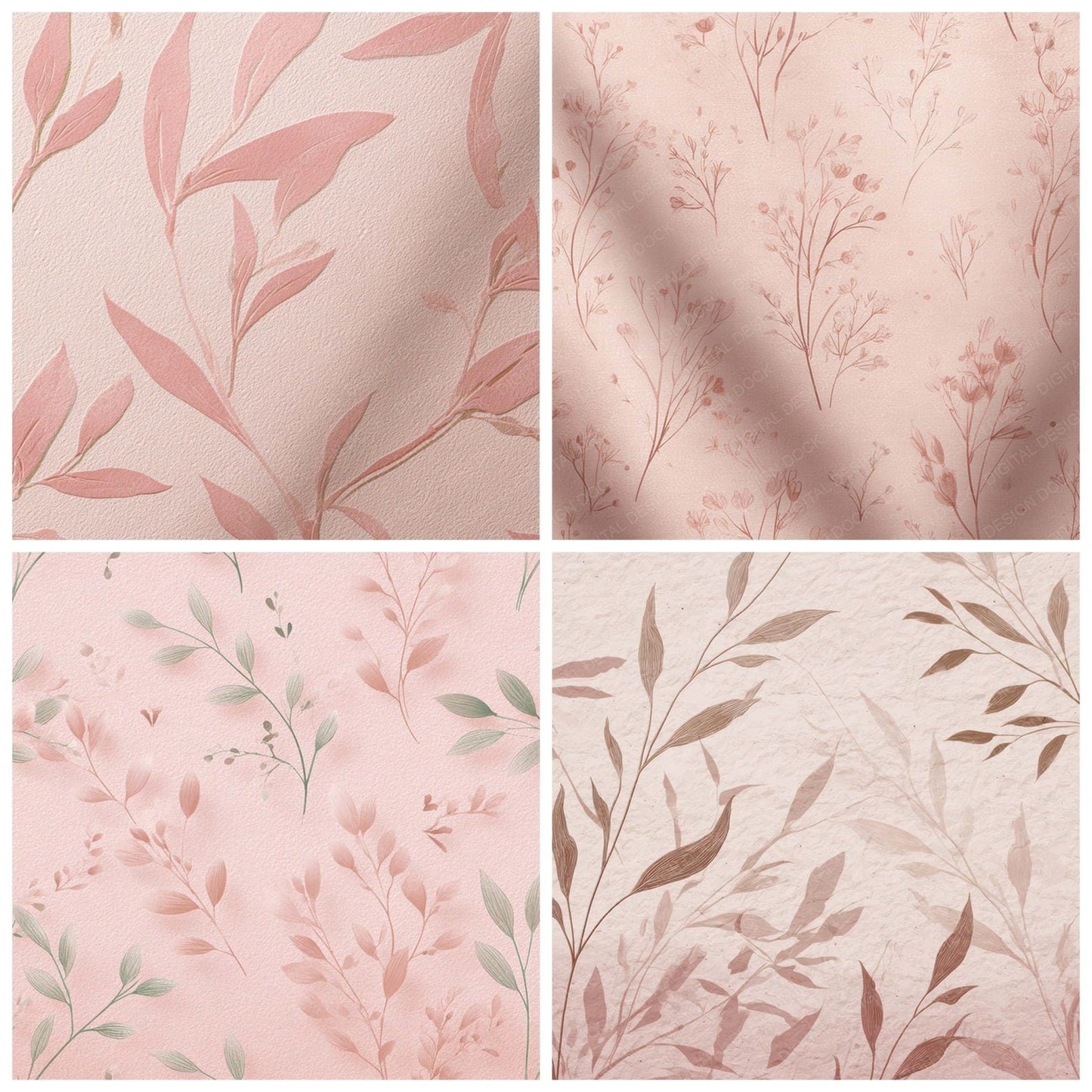 Blush Botanical Shadow Digital Paper Pack (DDD008811)