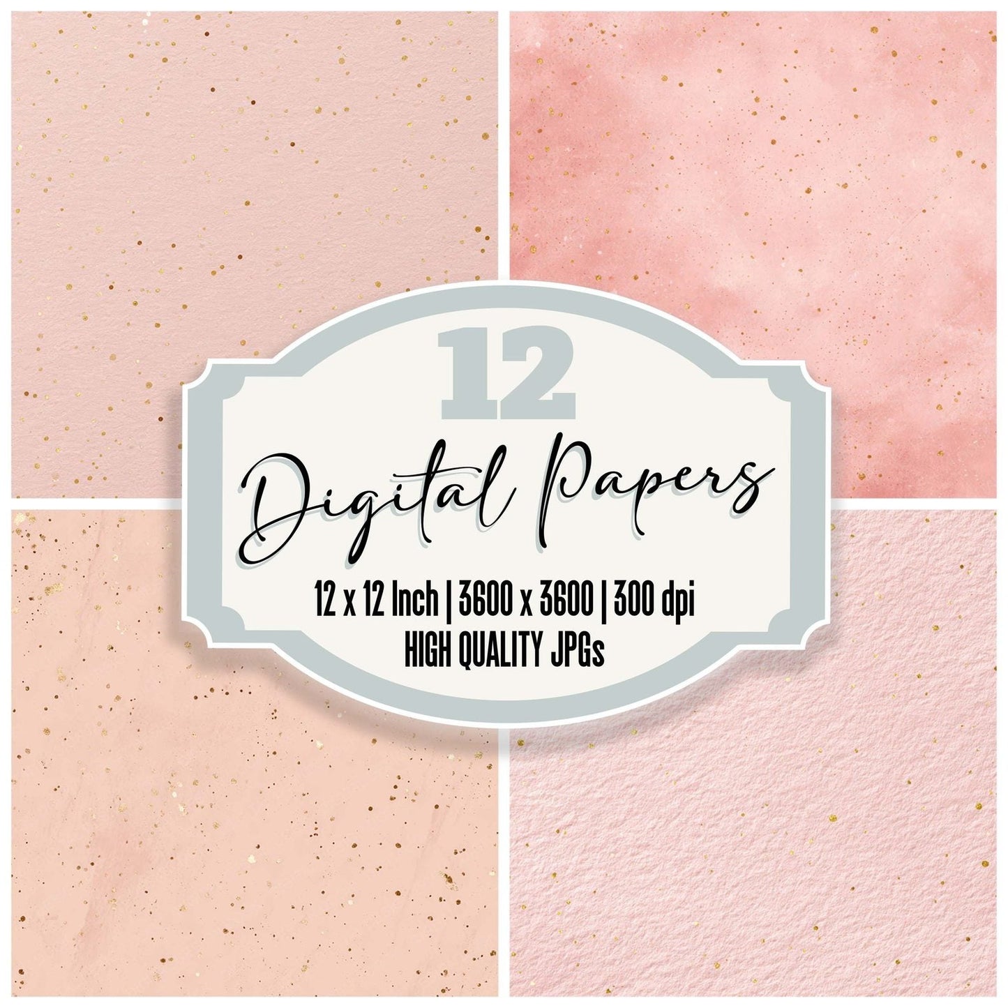 Blush Gold Fleck Digital Paper Pack (DDD008812)