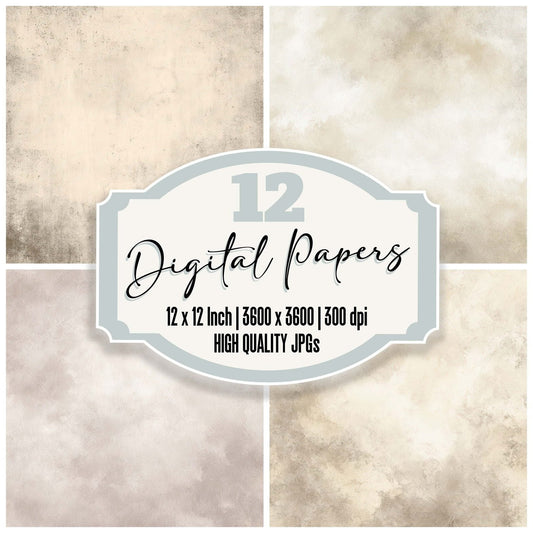 Cream Charcoal Dust Digital Paper Pack (DDD008818)