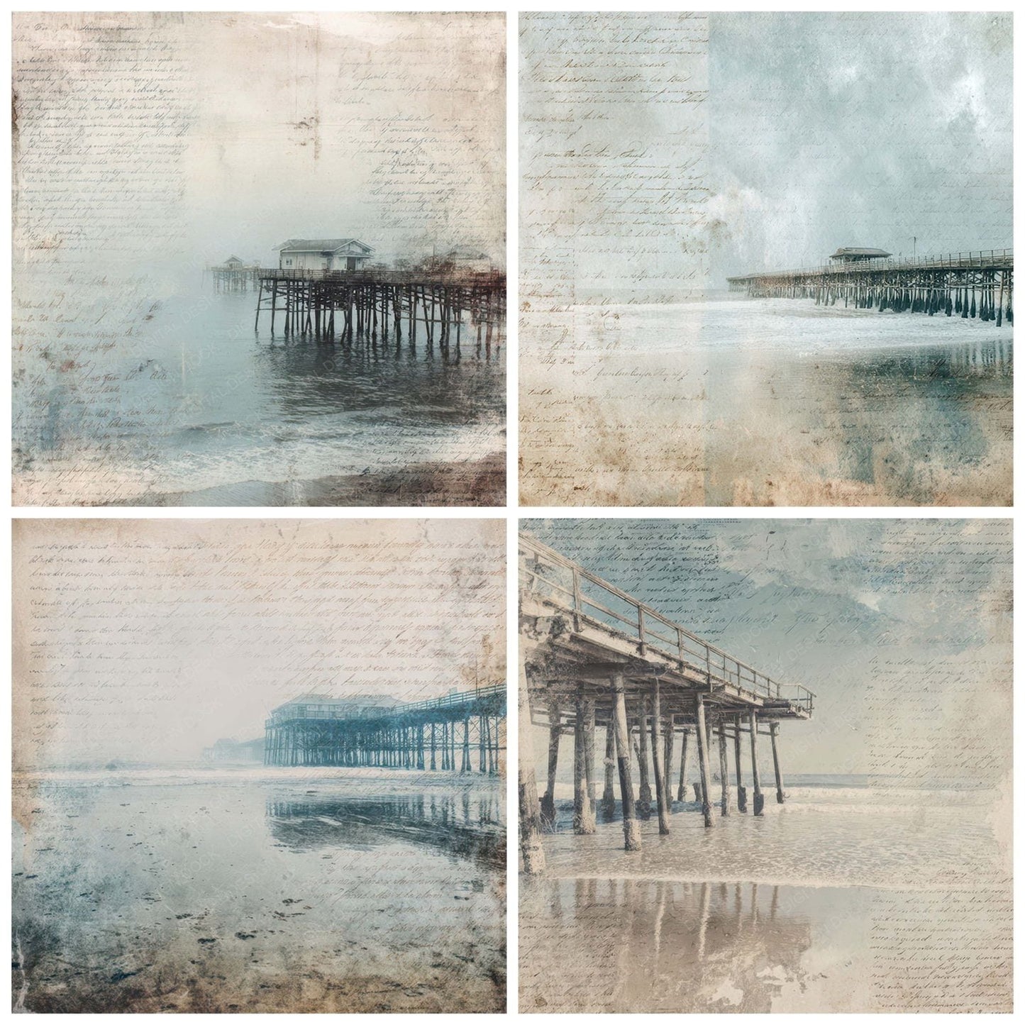 Pier Script Texture Digital Paper Pack (DDD008821)
