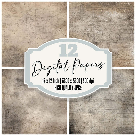 Antique Astronomy Chart Background Digital Paper Pack (DDD008828)
