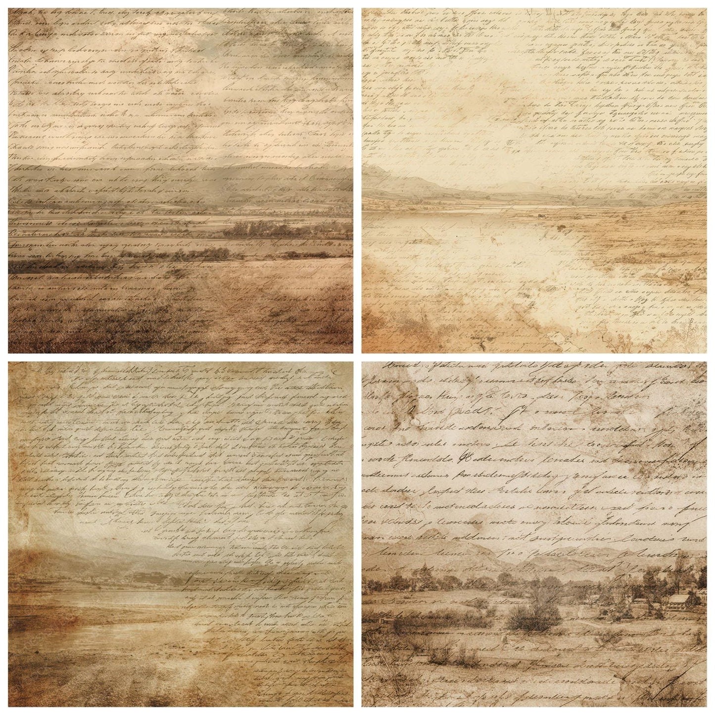 Journal Landscape Photo Script Digital Paper Pack (DDD008833)