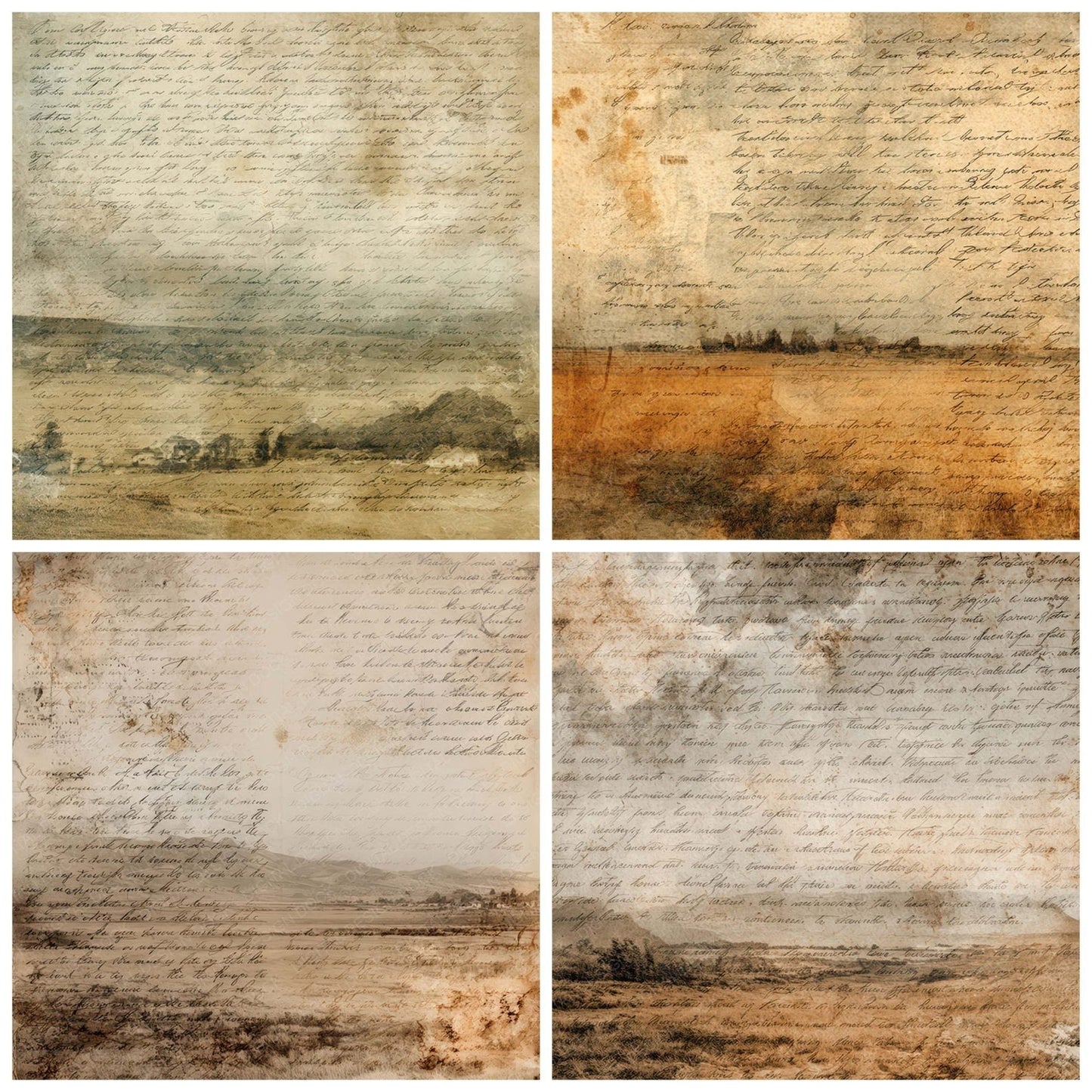 Journal Landscape Photo Script Digital Paper Pack (DDD008833)
