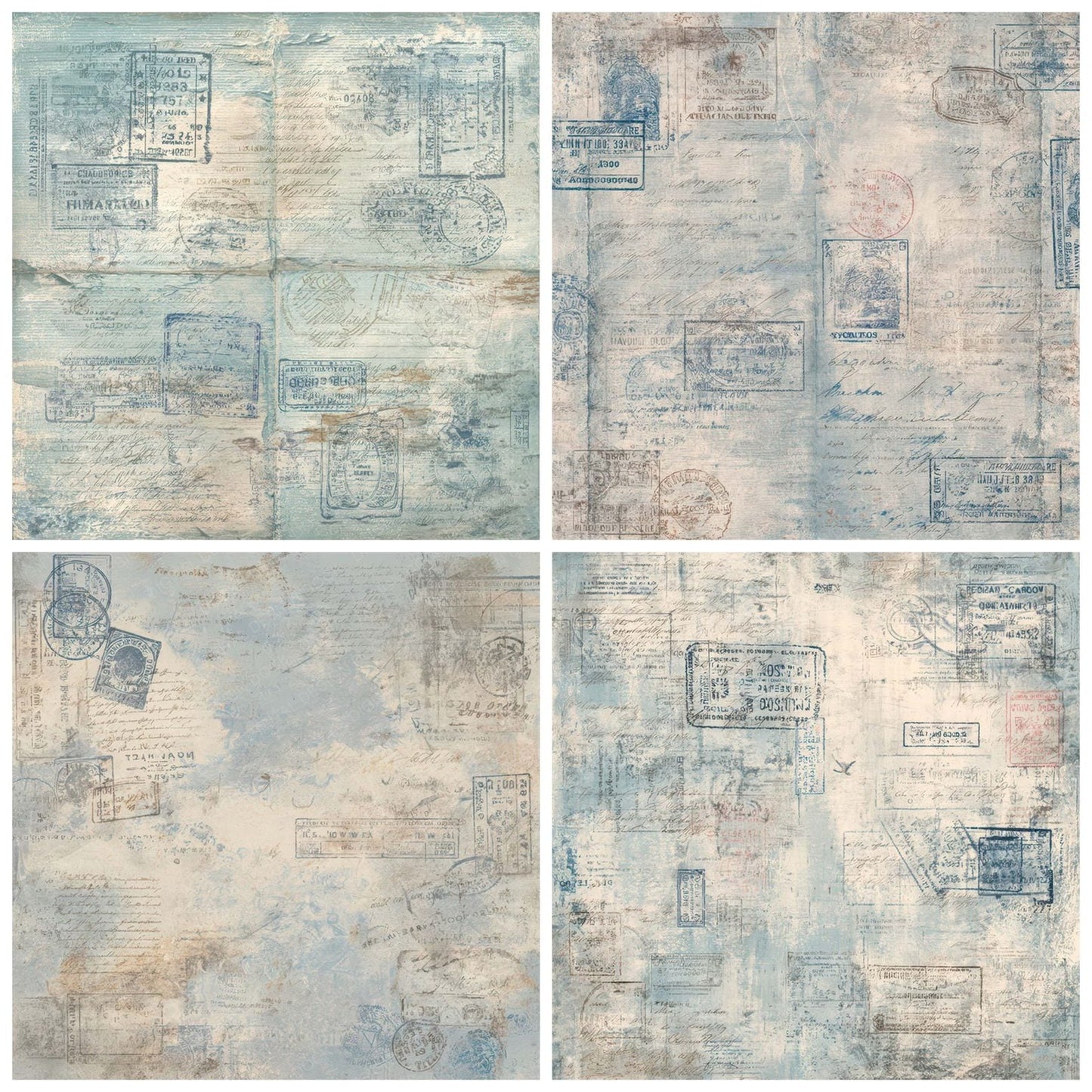 Antique Passport Travel Document Background Digital Paper Pack (DDD008870)