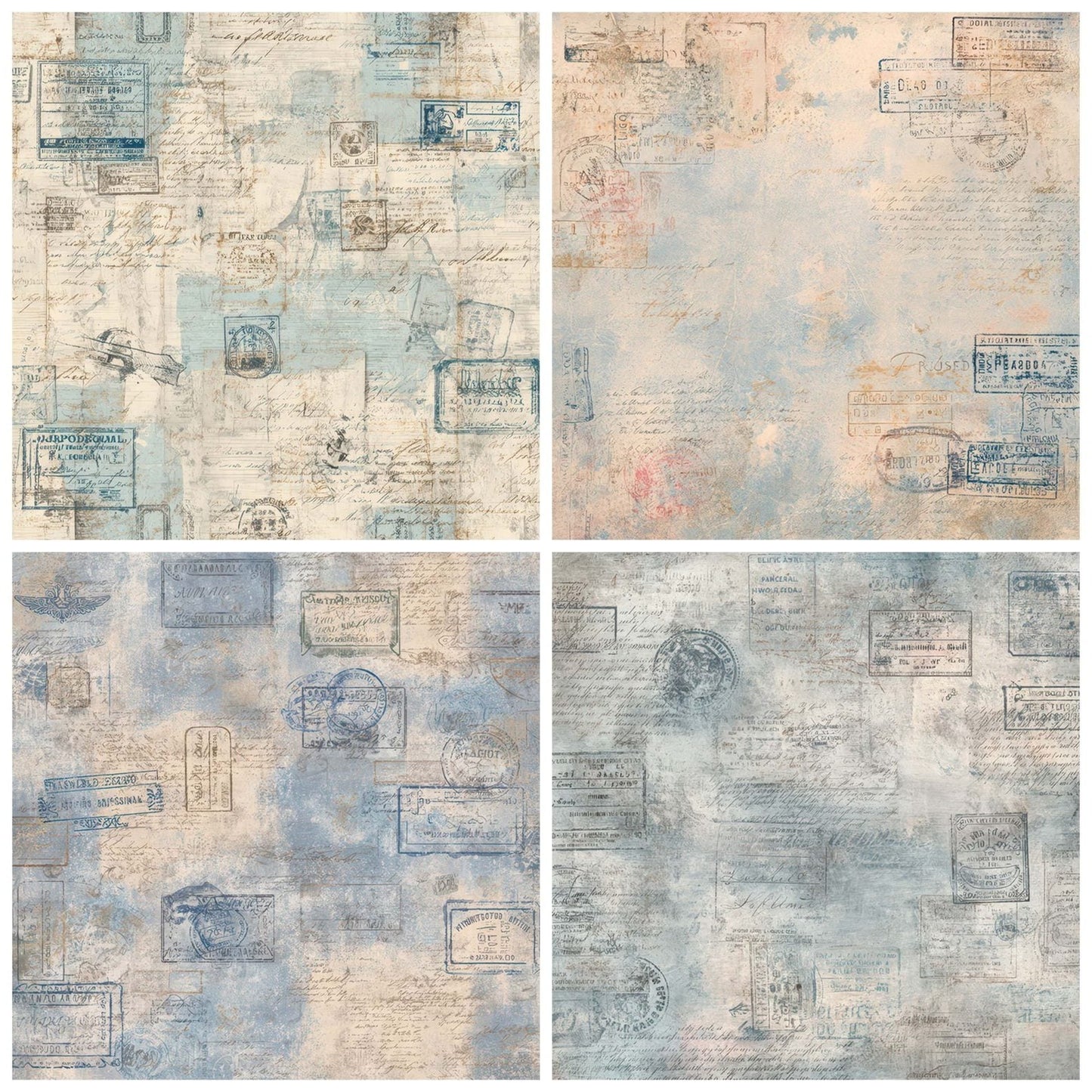 Antique Passport Travel Document Background Digital Paper Pack (DDD008870)