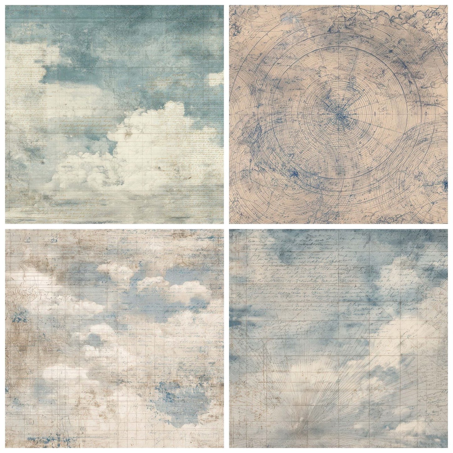 Antique Weather Chart Background Digital Paper Pack (DDD008872)