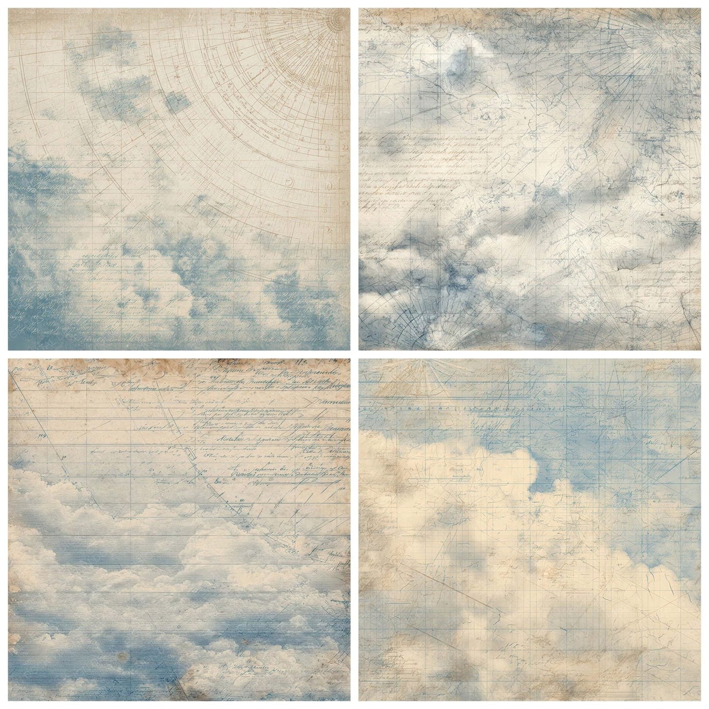 Antique Weather Chart Background Digital Paper Pack (DDD008872)