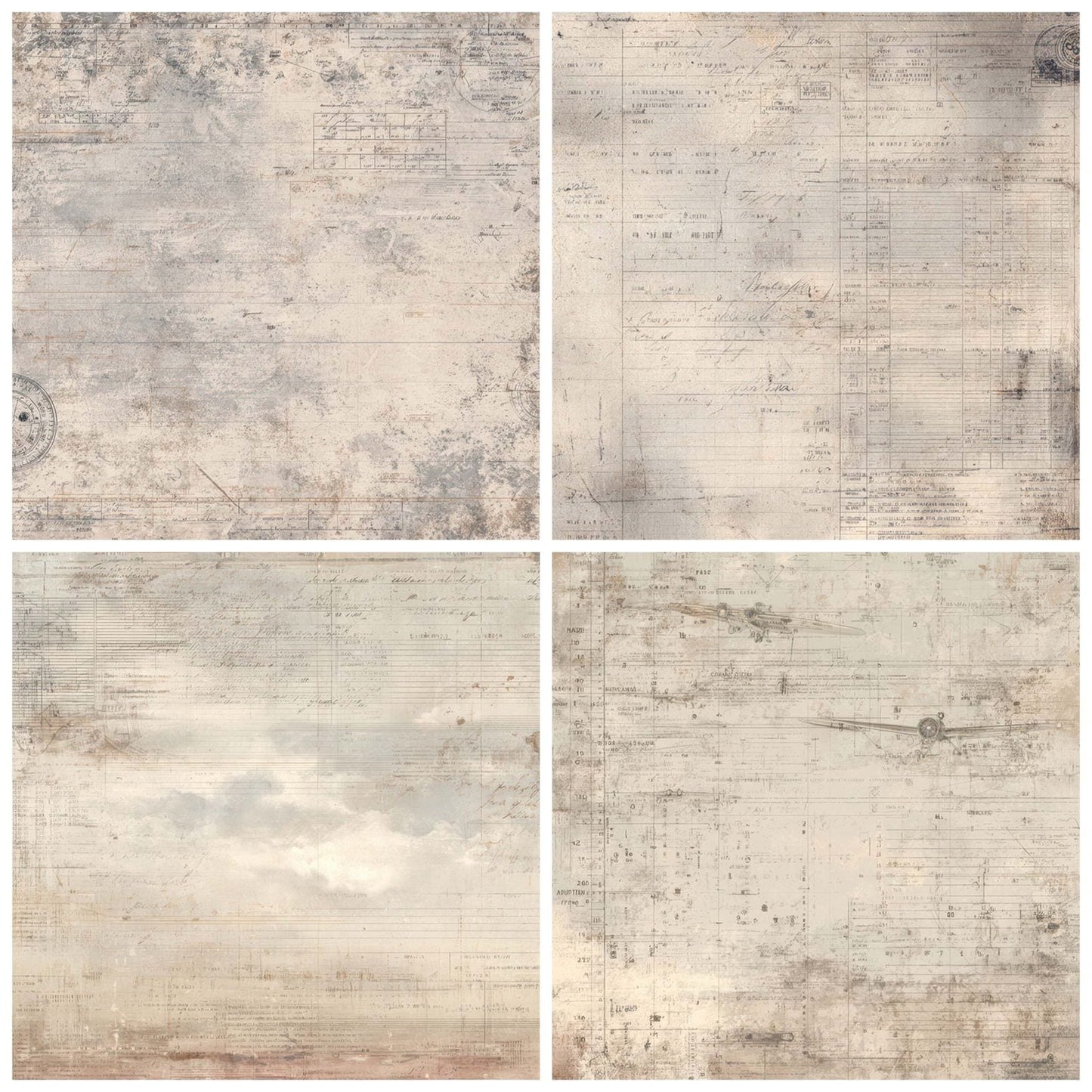 Old Aviation Log Background Digital Paper Pack (DDD008873)