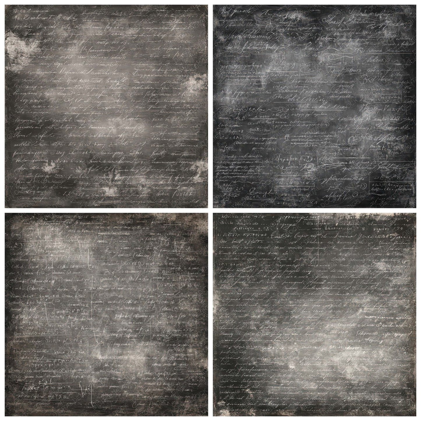 Old Classroom Blackboard Paper Background Digital Paper Pack (DDD008874)