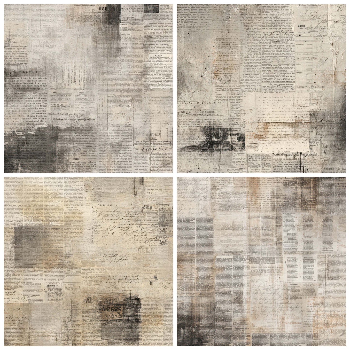 Vintage Newspaper Front Page Background Digital Paper Pack (DDD008880)