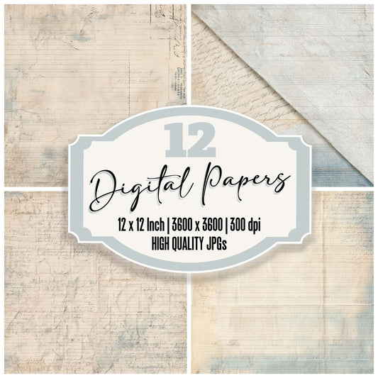 Vintage Telegram Paper Background Digital Paper Pack (DDD008886)