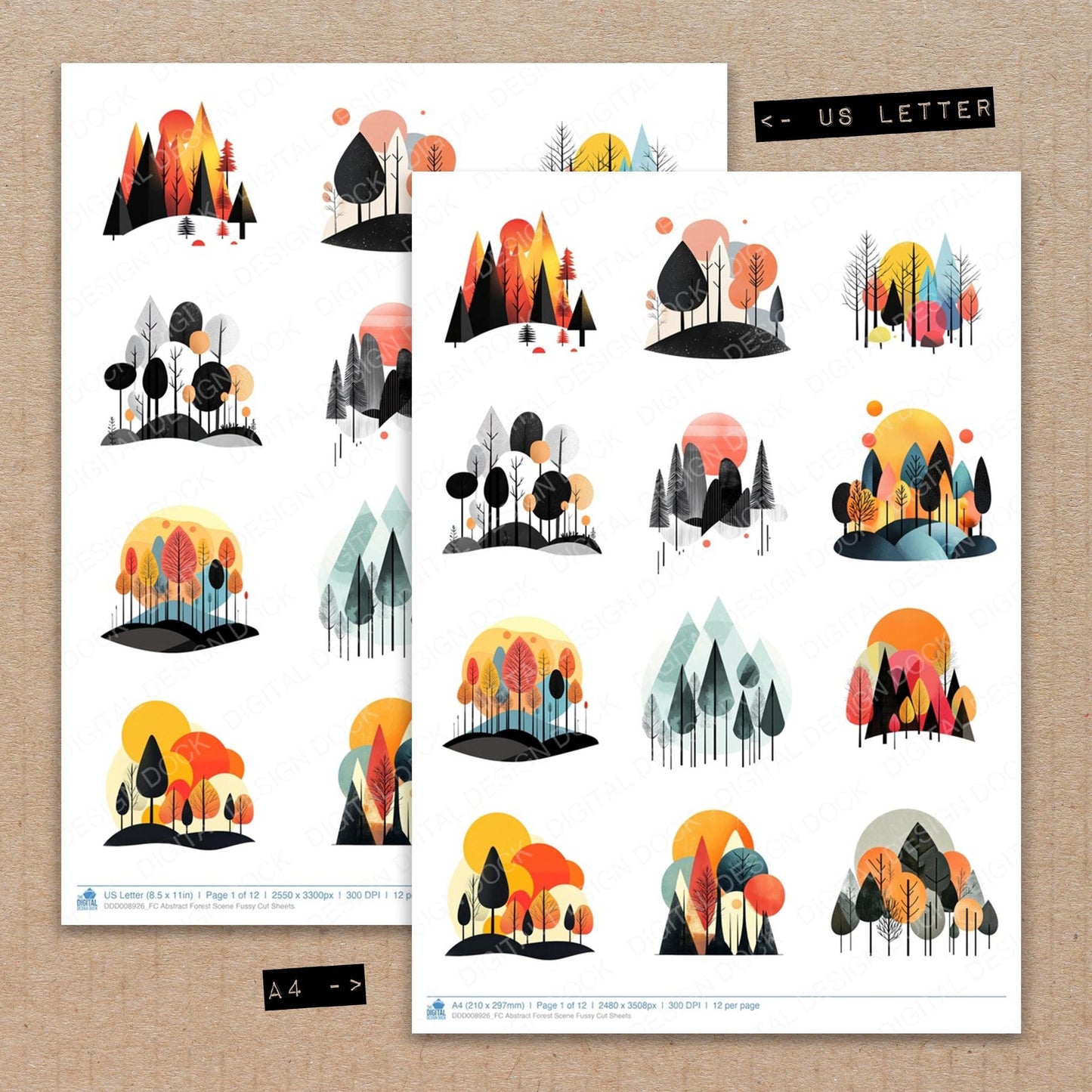 Abstract Forest Scene Fussy Cut Sheets (DDD008926)