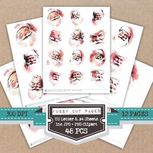 Abstract Santa Face Fussy Cut Sheets (DDD008941)