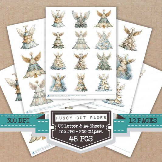 Angel Christmas Tree Fussy Cut Sheets (DDD008977)