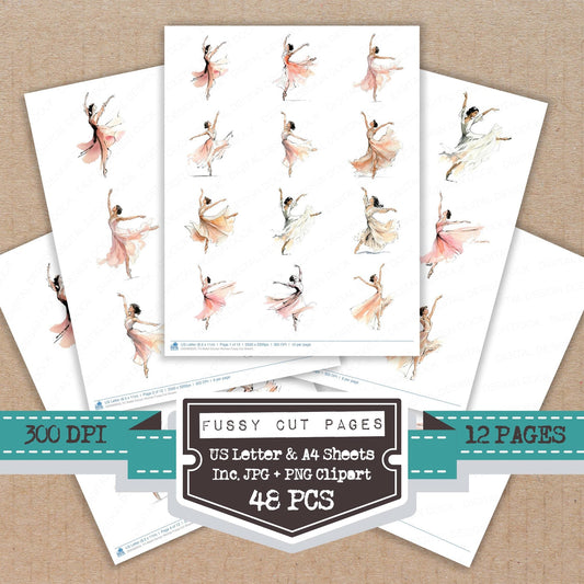 Ballet Dancer Woman Fussy Cut Sheets (DDD009023)