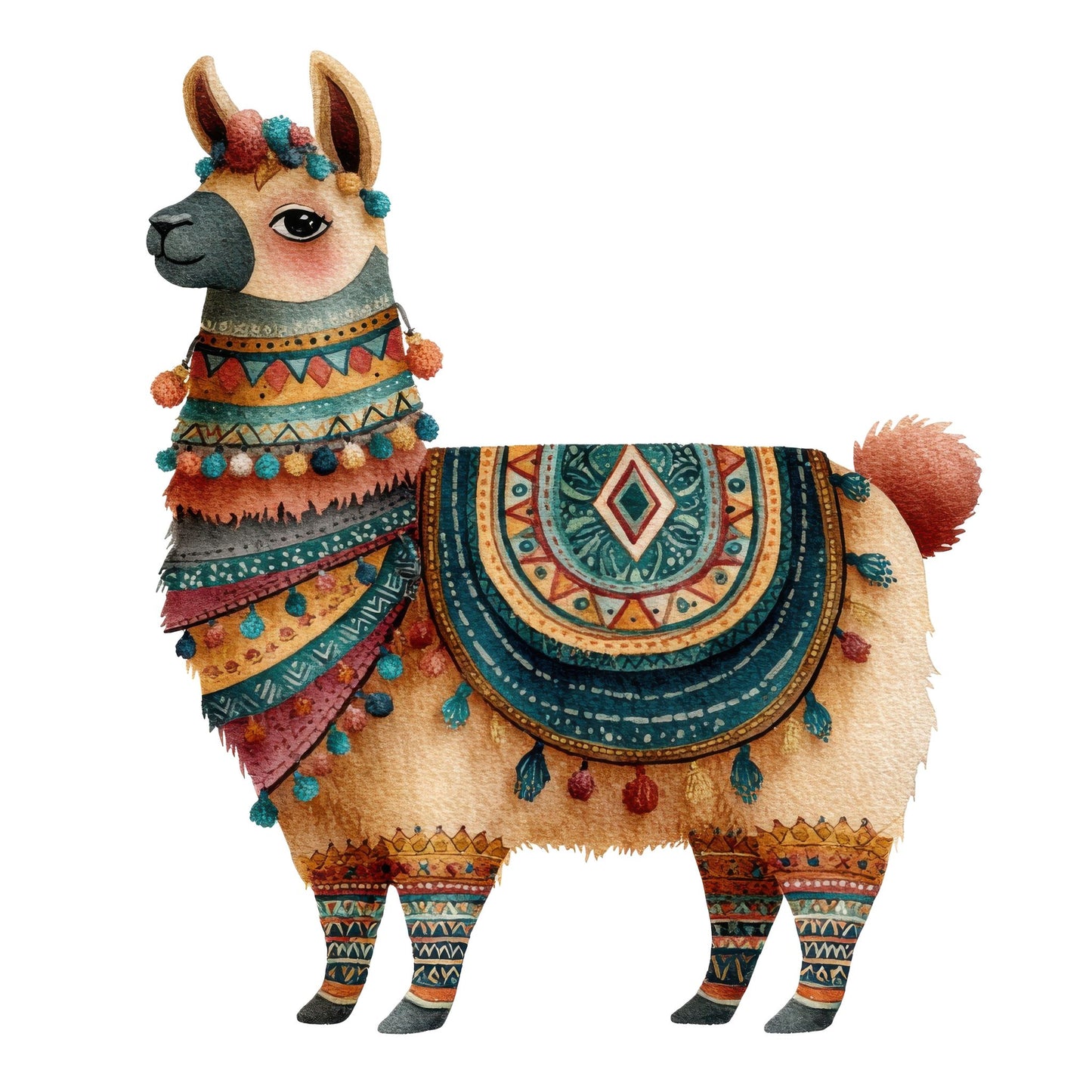 Boho Decorated Llama Fussy Cut Sheets (DDD009098)