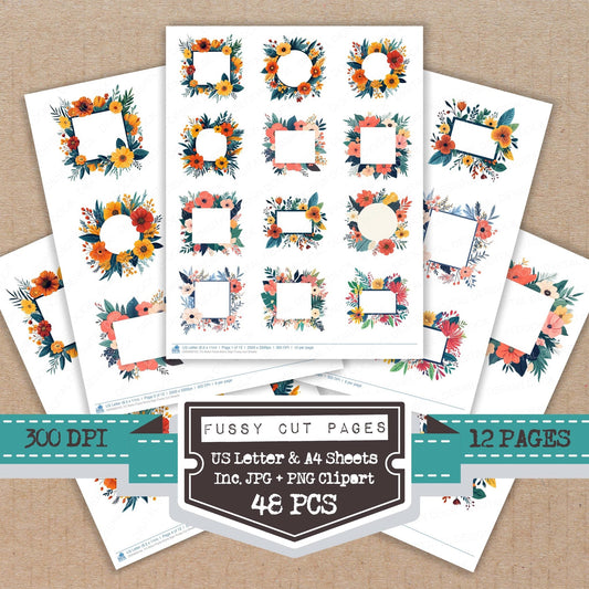 Boho Floral Blank Sign Fussy Cut Sheets (DDD009102)