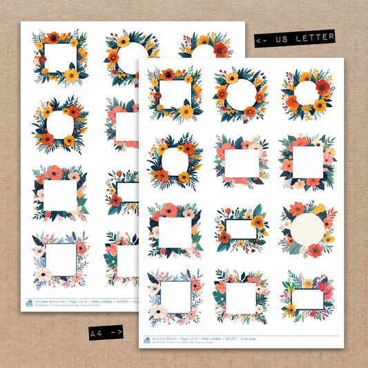 Boho Floral Blank Sign Fussy Cut Sheets (DDD009102)