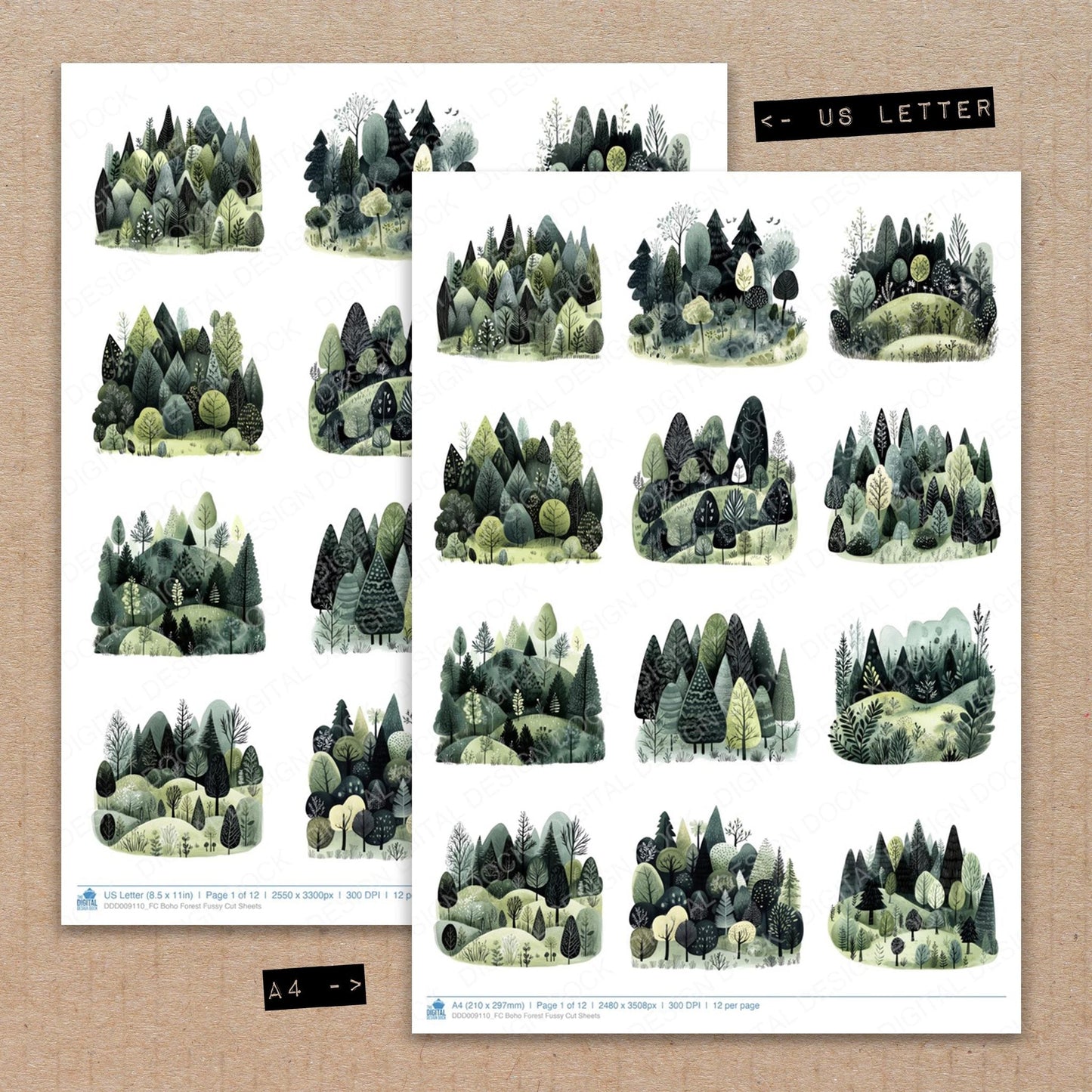 Boho Forest Fussy Cut Sheets (DDD009110)