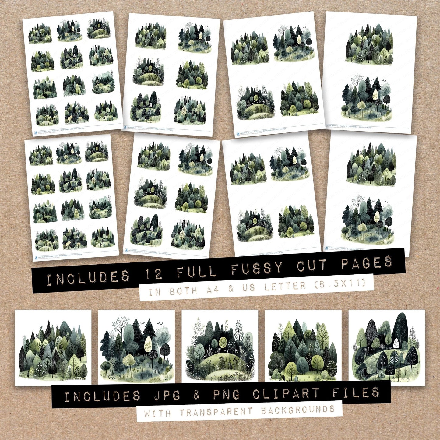 Boho Forest Fussy Cut Sheets (DDD009110)