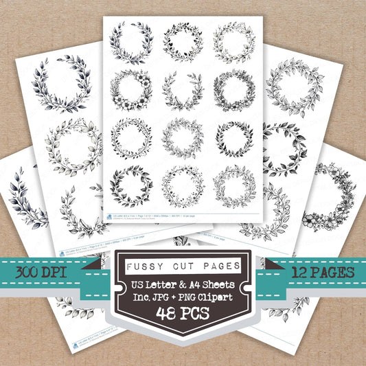 Botanical Wreath Fussy Cut Sheets (DDD009141)