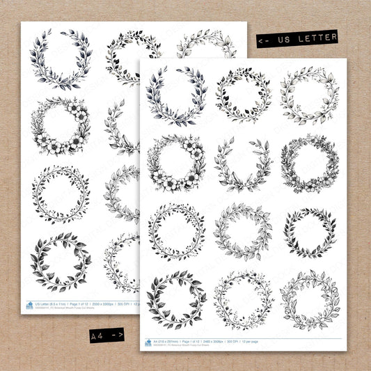 Botanical Wreath Fussy Cut Sheets (DDD009141)