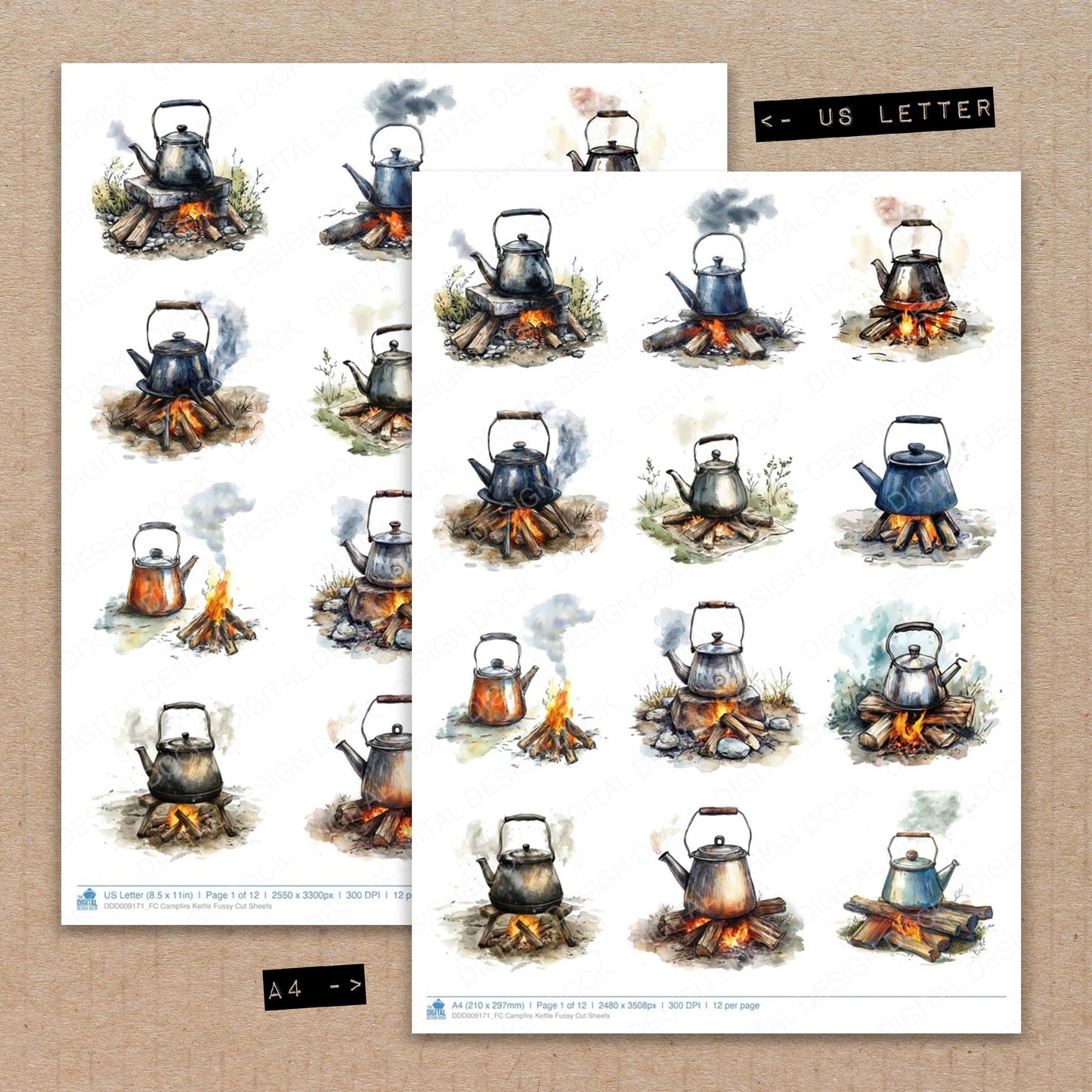 Campfire Kettle Fussy Cut Sheets (DDD009171)