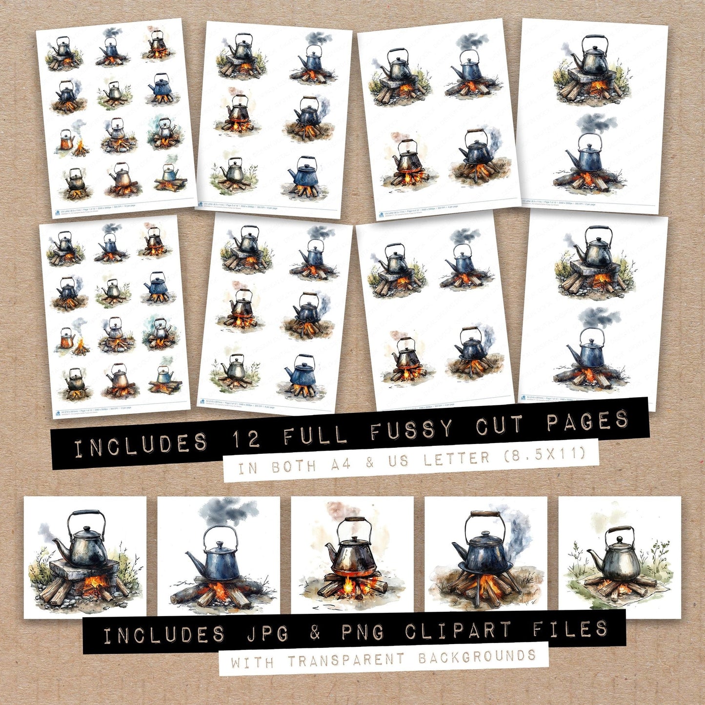 Campfire Kettle Fussy Cut Sheets (DDD009171)